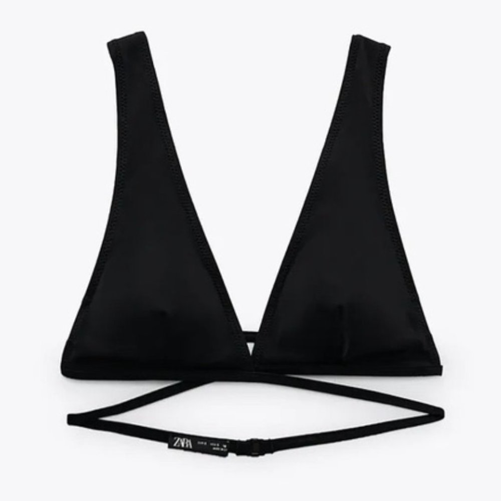 Zara Wrap Front Black Bikini Set